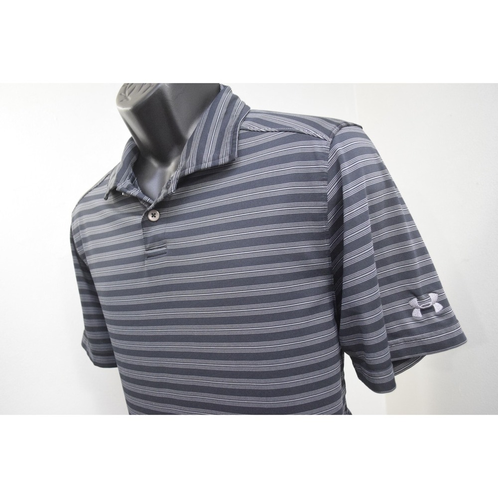 Under Armour Golf Polo Striped HeatGear Performance Short Sleeve Men Size Medium